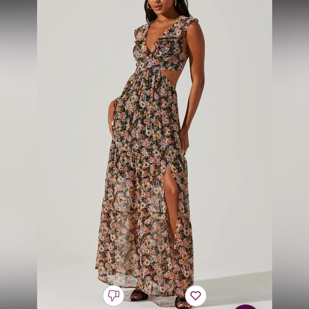 Astr the label cut out laced up back dress